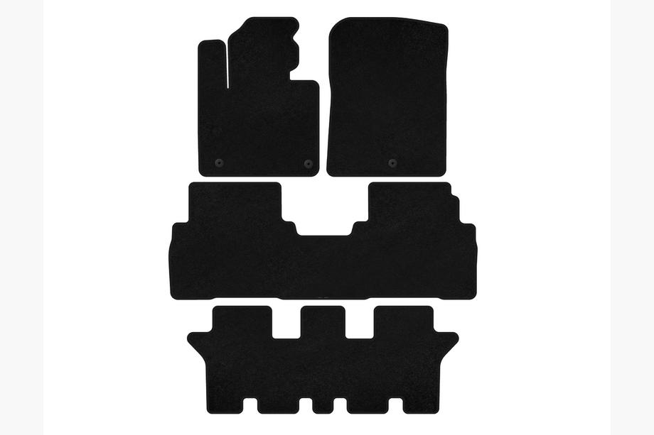 Kia Sorento III UM 2014-2020 Tapis de sol textile Classic (3 rangées, 7 places, Noir) Image