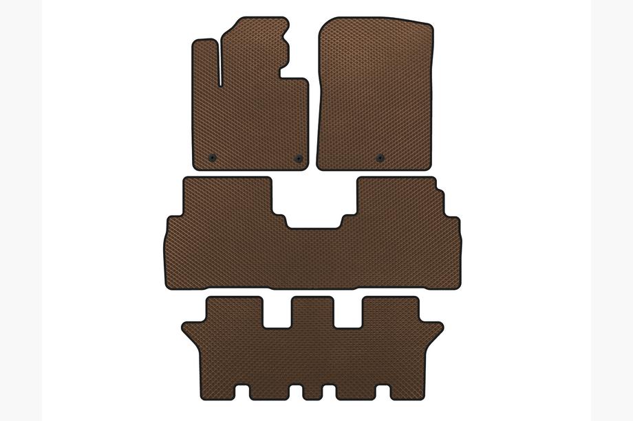 Kia Sorento III UM 2014-2020 Tapis de sol EVA (3 Rangées, 7 Places, Marron) Photo 1
