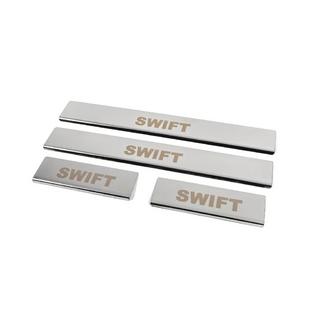 Seuils de porte inox (4 pcs, acier inoxydable) Suzuki Swift 2010-2017 photo 1