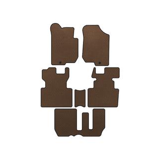 Tapis de sol EVA (2006-2012, 3 rangées, 7 places, Marron) Kia Carens 1999-2012