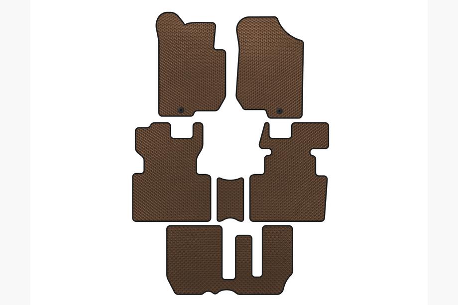 Kia Carens 1999-2012 Tapis de sol EVA (2006-2012, 3 rangées, 7 places, Marron) Photo 1