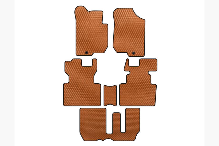 Kia Carens 1999-2012 Tapis de sol EVA (2006-2012, 3 rangées, 7 places, Orange) Image