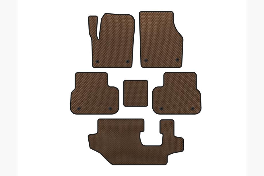 Land Rover Discovery Sport 2014- Tapis de sol EVA (2014-2019, 3 Rangées, Marron) Image
