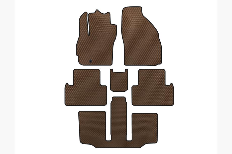 Mazda 5 2005-2009 Tapis de sol EVA (3 Rangées, 7 Places, Marron) Image