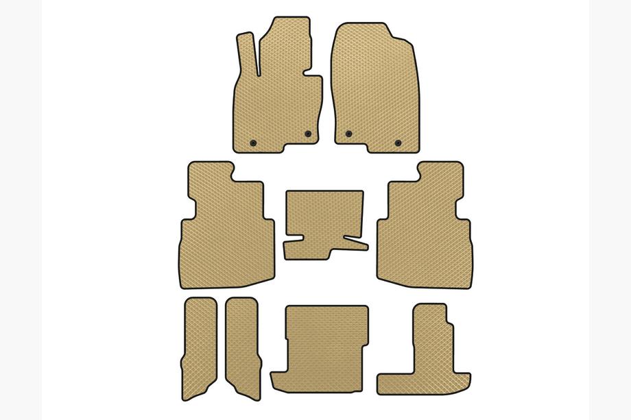 Mazda CX-9 2017- Tapis de sol EVA (3 Rangées, 7 Places, Beige) Image