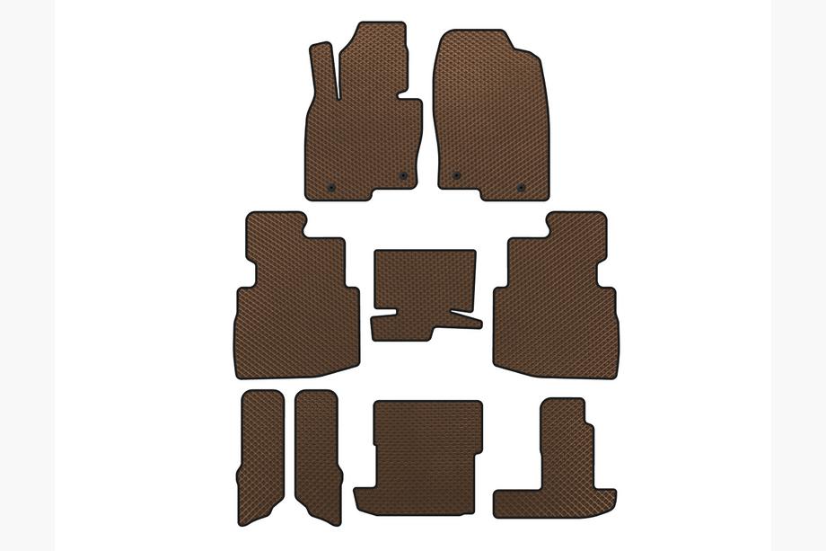 Mazda CX-9 2017- Tapis de sol EVA (3 Rangées, 7 Places, Marron) Image