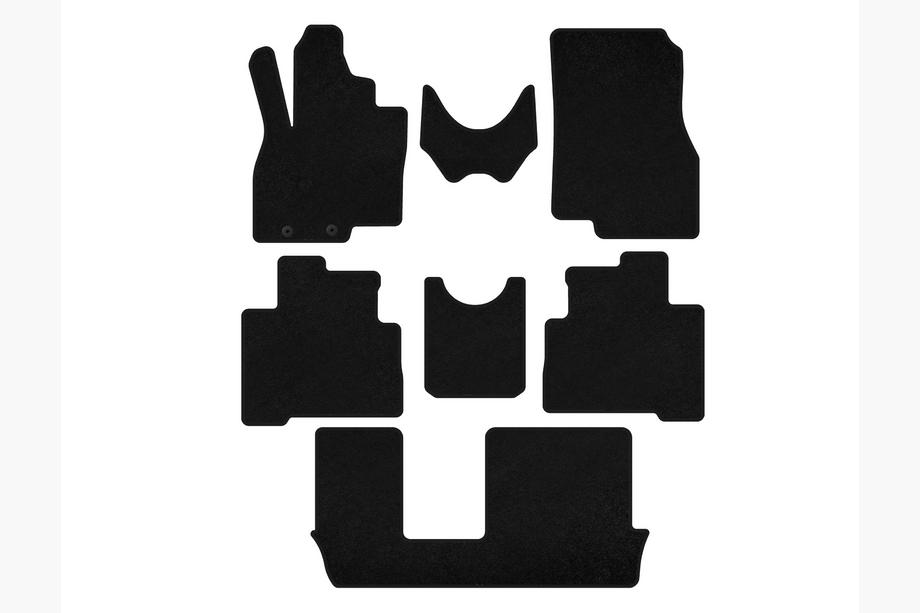 Mitsubishi Grandis 2003-2011 Tapis de sol textile Classic (3 rangées, 7 places, Noir) Image
