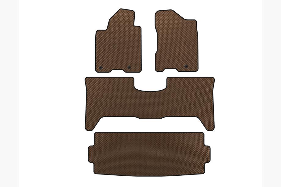 Nissan Armada 2003-2015 Tapis de sol EVA (3 Rangées, 2003-2008, Marron) Image