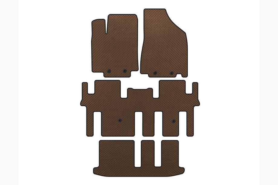 Nissan Pathfinder R52 2012-2021 Tapis de sol EVA (3 Rangées, Marron) Image
