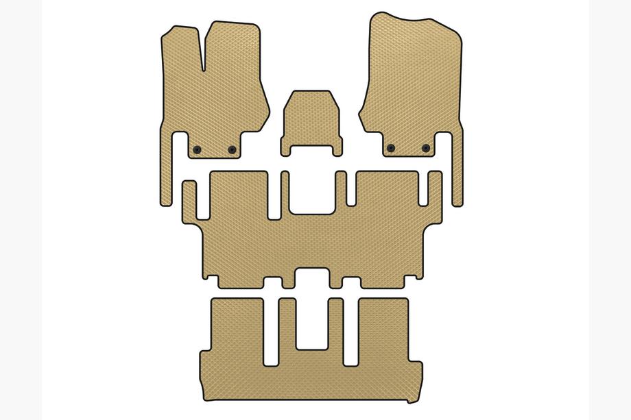 Nissan Quest 2011-2017 Tapis de sol EVA (3 Rangées, 7 Places, Beige) Image