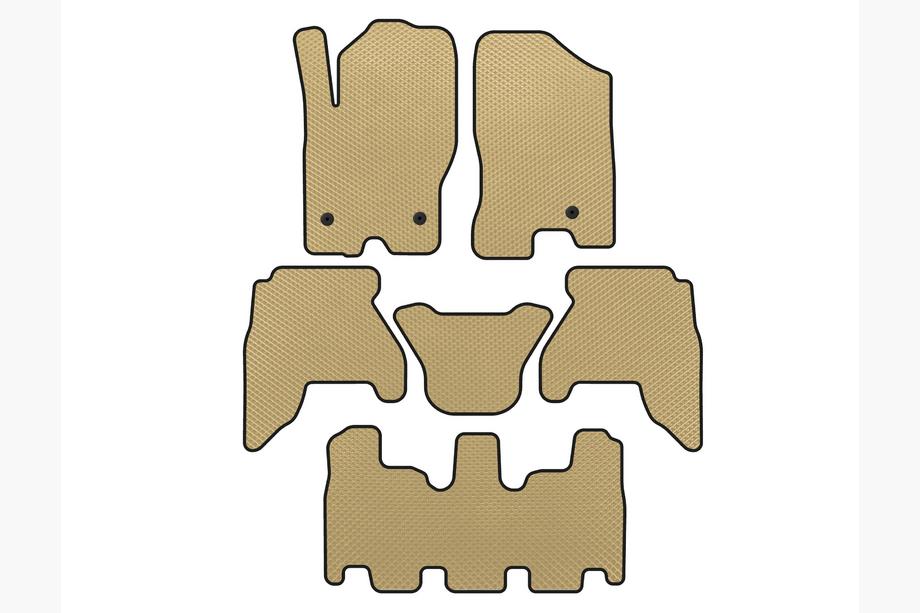 Nissan Pathfinder R51 2005-2014 Tapis de sol EVA pour habitacle (3 rangées, Beige, 2010-2014) Photo 1