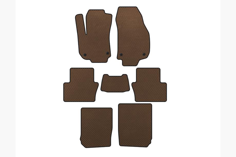 Opel Zafira B 2005–2011 Tapis de sol EVA (3 Rangées, Marron) Image
