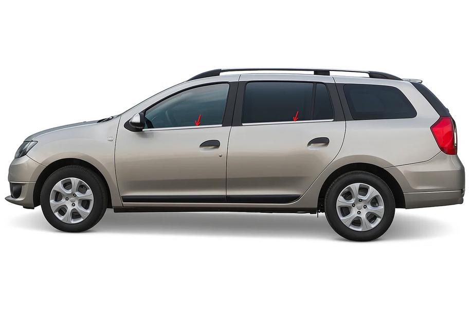 Dacia Logan MCV 2013-2020 Encadrement de vitres inox (4 pcs) Carmos - Acier Inoxydable Turc Image