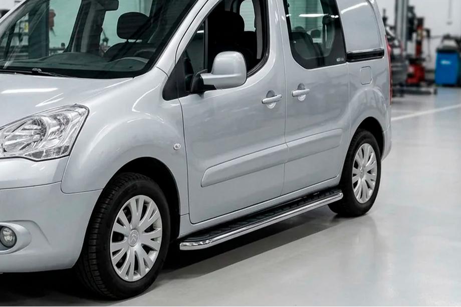 Peugeot Partner Tepee 2008-2018 Marchepieds Latéraux Maydos V1 (2 pcs, Aluminium & Inox) Image
