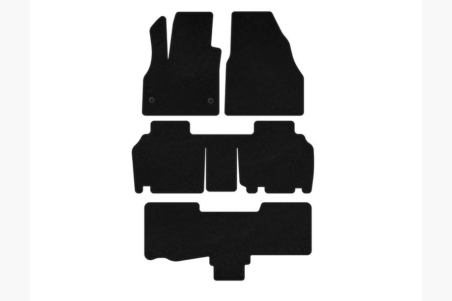 Renault Kangoo 2008–2020 Tapis de sol textile Classic (3 rangées, 5 portes/7 places, Noir) Image