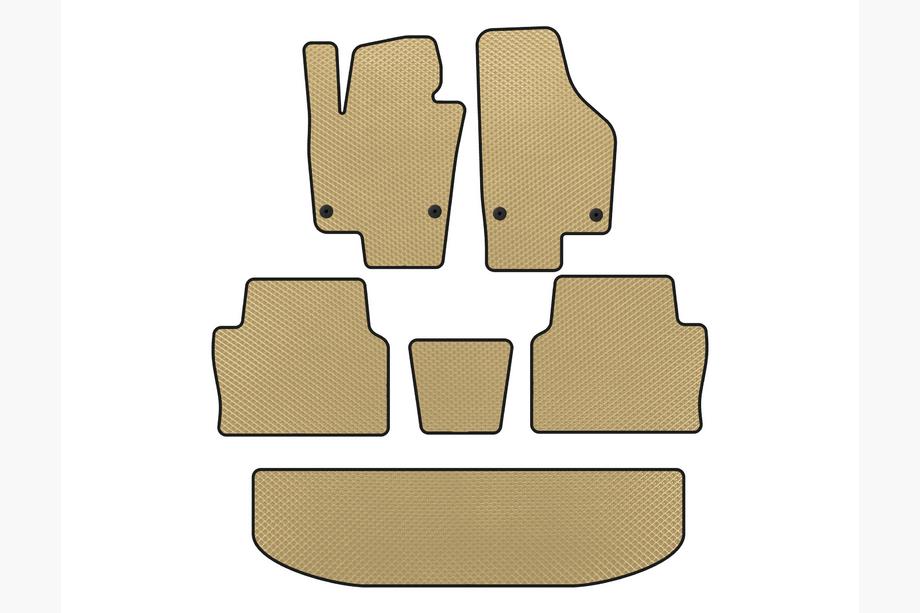 Seat Alhambra 2010- Tapis de sol EVA (3 Rangées, Beige) Photo 1