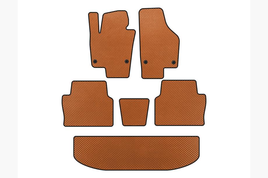 Seat Alhambra 2010- Tapis de sol EVA (3 Rangées, Orange) Image
