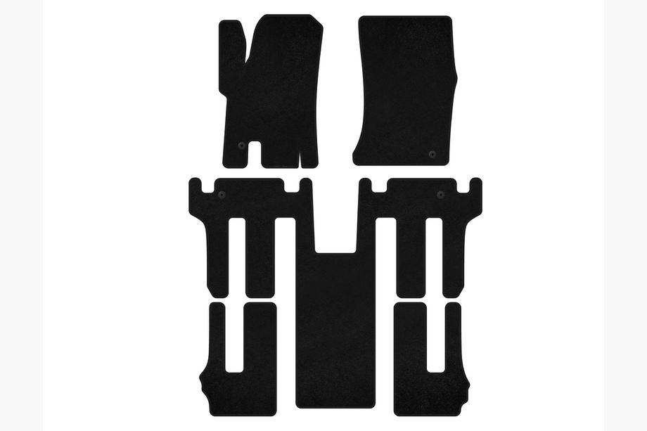 Ssang Yong Rodius Tapis de sol textiles Classic 2004-2008 (3 rangées, Noir) Image