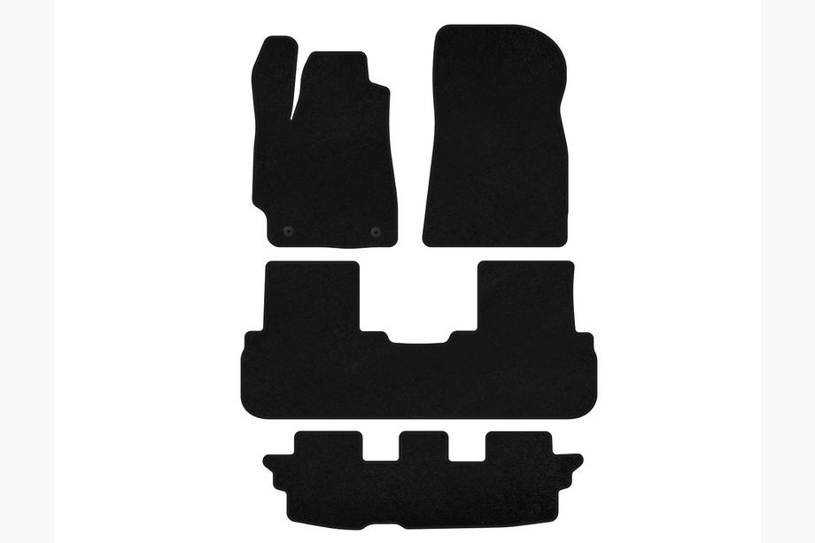 Toyota Highlander 2008-2013 Tapis de sol textile Classic (3 rangées, Noir) Image