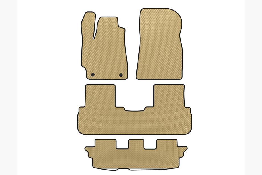 Toyota Highlander 2008-2013 Tapis de sol EVA (3 Rangées, Beige) Image