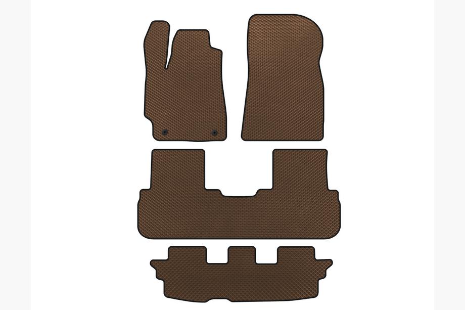 Toyota Highlander 2008-2013 Tapis de sol EVA (3 Rangées, Marron) Image