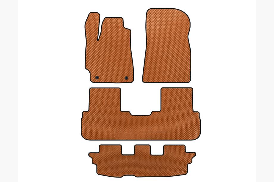 Toyota Highlander 2008-2013 Tapis de sol EVA (3 Rangées, Orange) Image