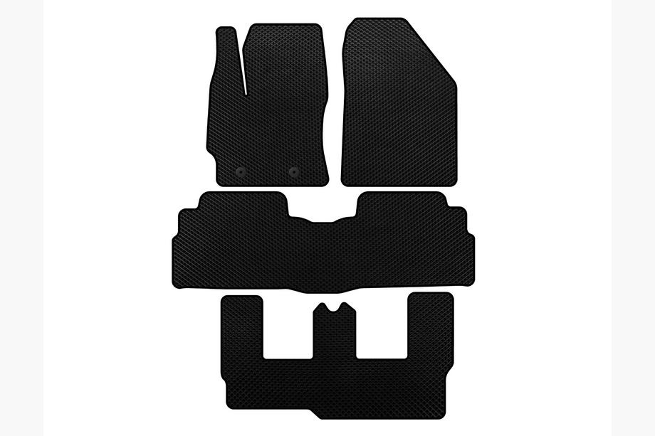 Toyota Verso 2009–2018 Tapis de sol EVA (3 Rangées, 7 Places, Noir) Photo 1