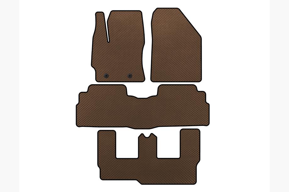 Toyota Verso 2009–2018 Tapis de sol EVA (3 Rangées, 7 Places, Marron) Photo 1