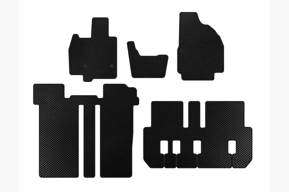 Toyota Previa 2006-2019 Tapis de sol EVA (3 Rangées, 6 Places, Noir) Image