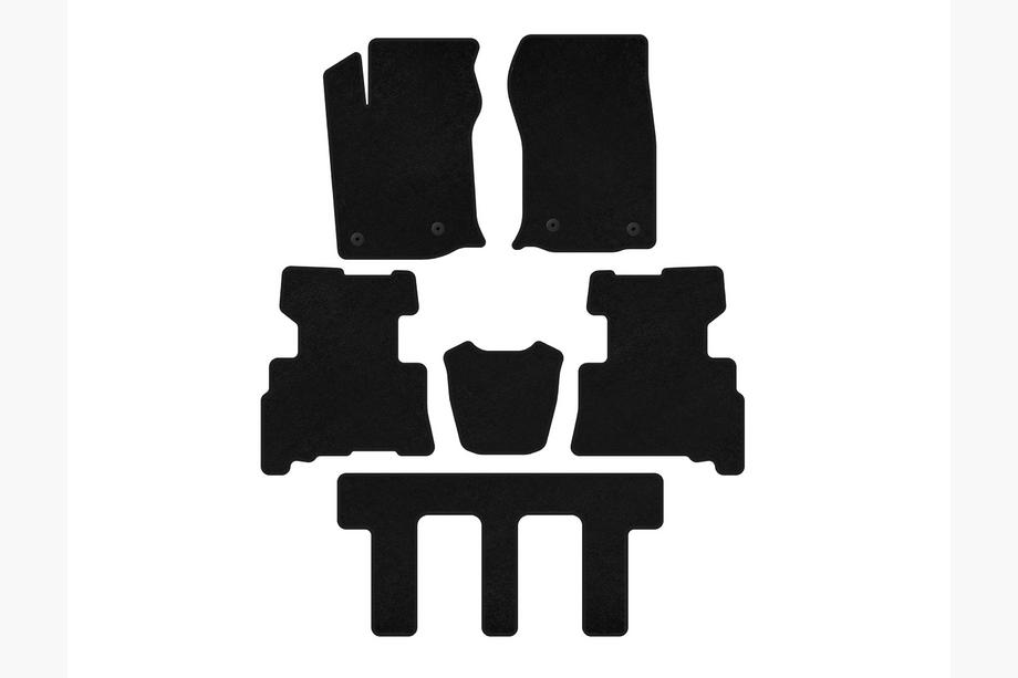 Toyota 4Runner 2009-2024 Tapis de sol textile Premium (3 rangées, 2014-2024, 7 places, Noir) Photo 1