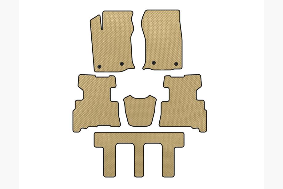 Toyota 4Runner 2009-2024 Tapis de sol EVA (3 Rangées, 2014-2024, 7 Places, Beige) Image