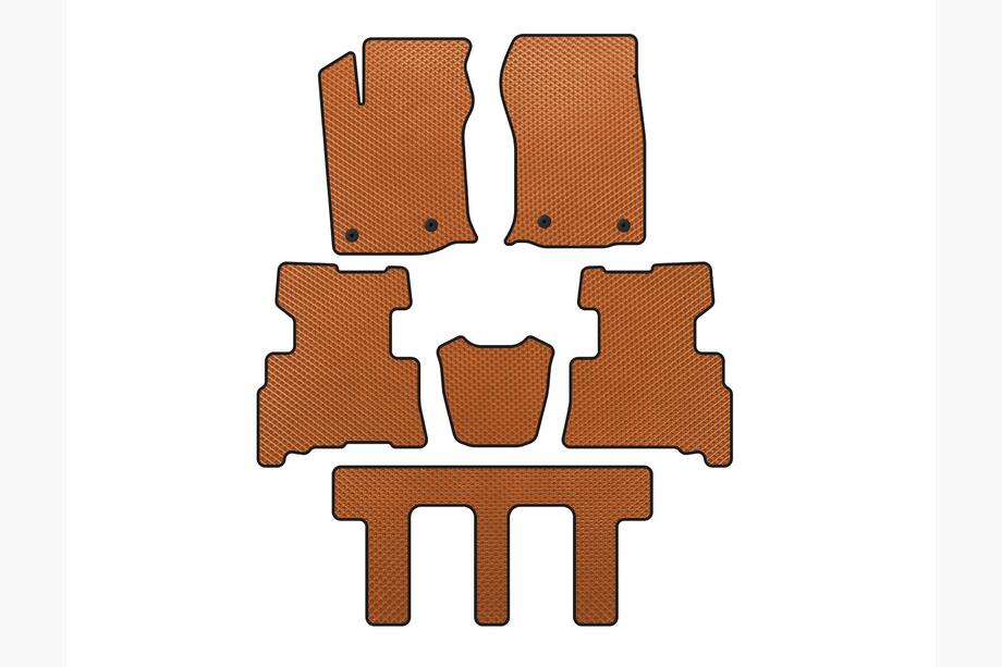 Toyota 4Runner 2009-2024 Tapis de sol EVA (3 Rangées, 2014-2024, 7 Places, Orange) Image