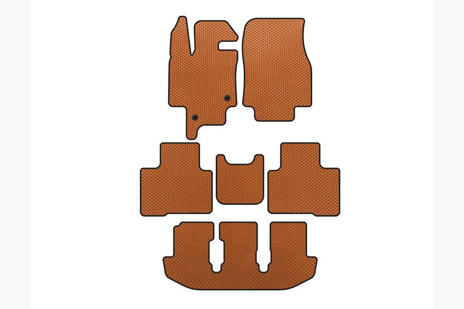 Toyota Highlander 2019- Tapis de sol EVA (3 Rangées, 7 Places, Orange) Photo 1