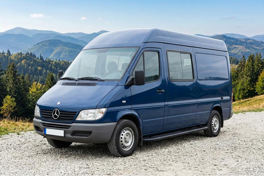 Mercedes Sprinter W901/902/903/904/905 1995–2006 Marchepieds Latéraux Bosphorus Black (2 pcs, Aluminium) Empattement Long Image