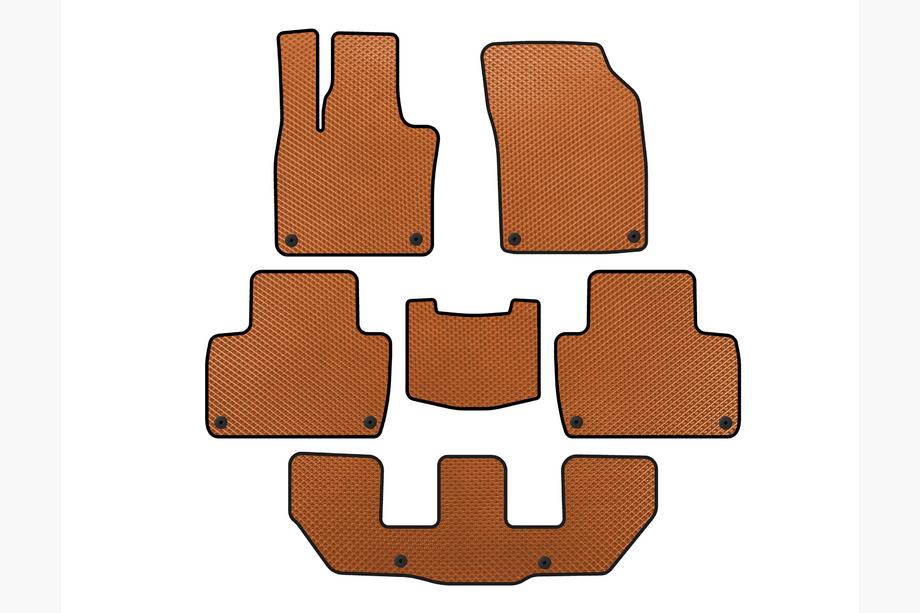 Volvo XC90 2015- Tapis de sol EVA (3 Rangées, Orange) Image