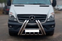 Mercedes Sprinter W906 2006–2018 Pare-buffle F1-01 (2013-2018, Inox) photo 1