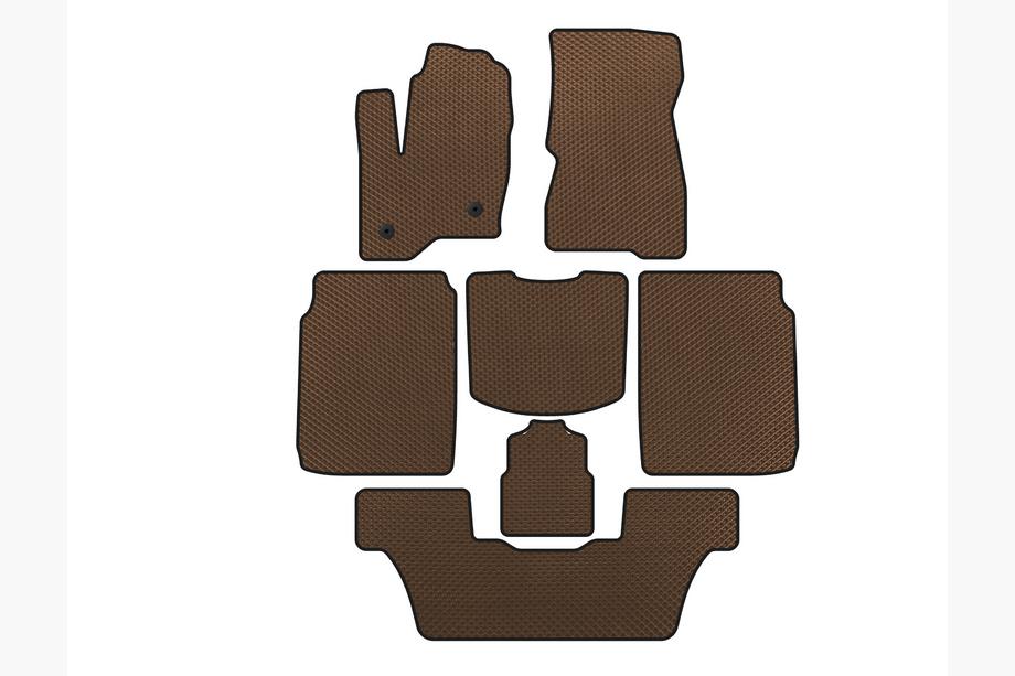 Ford Flex 2009-2019 Tapis de sol EVA (3 Rangées, 2013-2019, Marron) Image