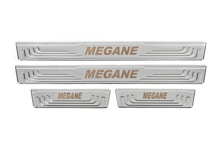 Renault Megane IV 2016-2025 Seuils de porte V-2 (4 pcs, inox) Photo 2