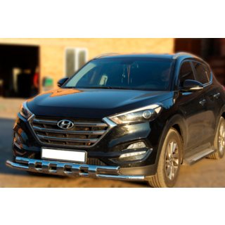 Pare-buffle Avant Shark Inox Hyundai Tucson TL 2016-2021 photo 1