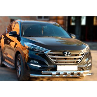 Pare-buffle Avant Shark Inox Hyundai Tucson TL 2016-2021 photo 2