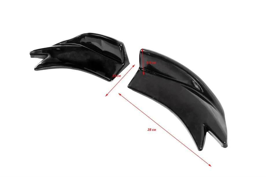 Extensions universelles de bas de caisse Flap Type-F (2 pcs, noir brillant, plastique ABS) Photo 4