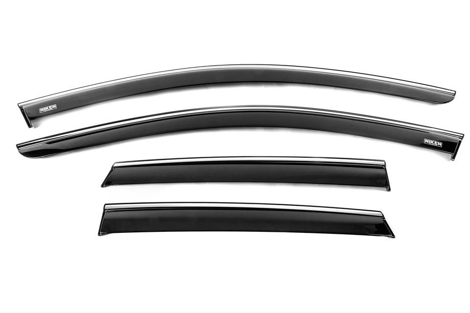 Volkswagen Taigo 2020- Déflecteurs de Fenêtre avec Moulure Chromée (4 pcs, Niken) Image