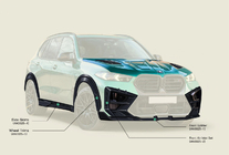 BMW X5 G05 2019–2026 Kit carrosserie pour X5M F95 AL-Design Carbon (2023+) photo 6