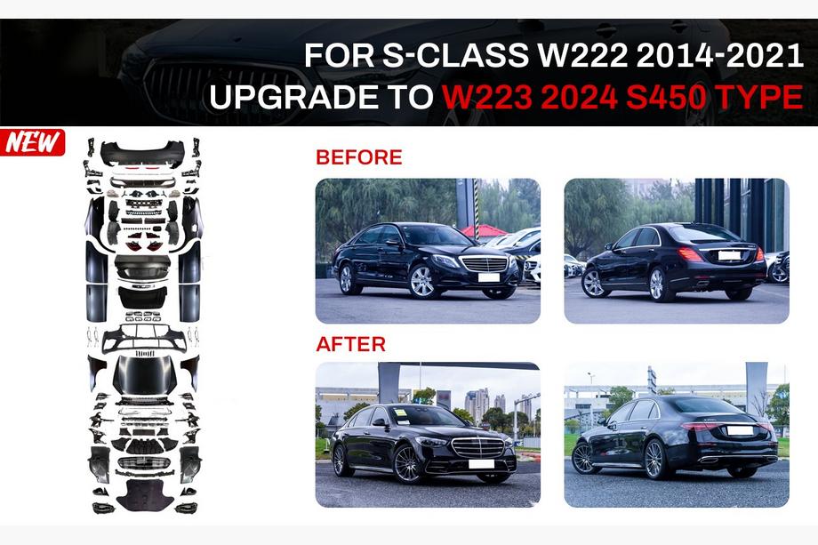 Mercedes S-class W222 2013-2022 Kit restylage vers W223 AMG Line (avec poignées de porte et inserts) Photo 1