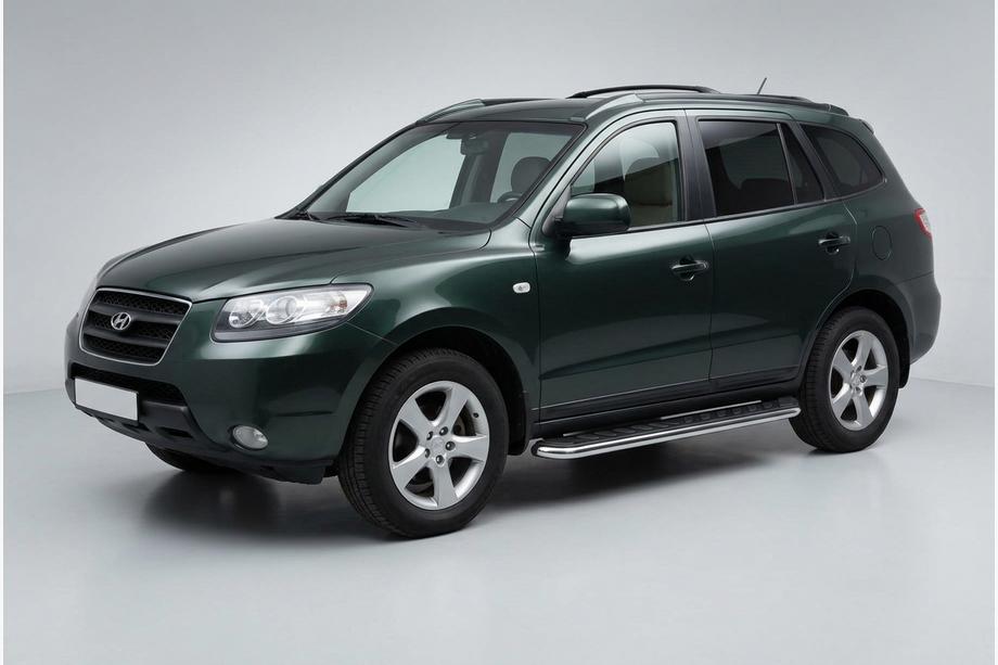 Hyundai Santa Fe 2 2006-2012 Marchepieds Latéraux Maydos V1 (2 pcs, Aluminium & Inox) Image