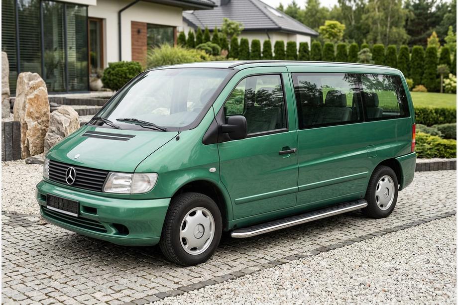 Mercedes Vito W638 1996-2003 Marchepieds Latéraux Maydos V1 (2 pcs, Aluminium & Inox) Image