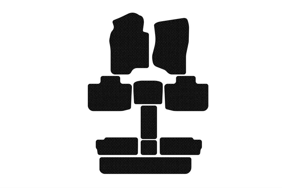 Cadillac Escalade 2007-2014 Tapis en caoutchouc Carsuit (3 rangées, noir) Photo 1