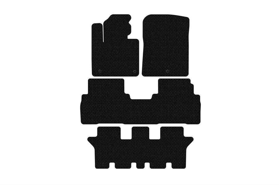Kia Sorento III UM 2014-2020 Tapis en Caoutchouc Carsuit (3 Rangées, 7 Places, Noir) Photo 1