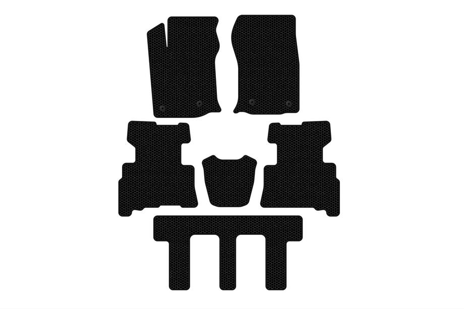 Toyota 4Runner 2009-2024 Tapis de sol en caoutchouc Carsuit (3 rangées, 2014-2024, 7 places, noir) Photo 1