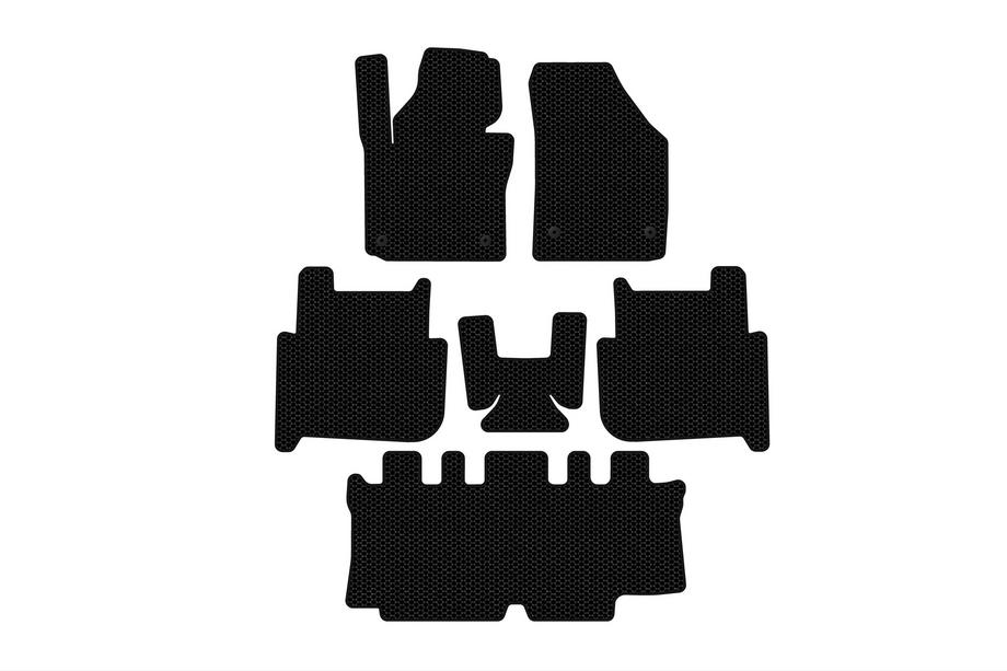 Volkswagen Touran 2003-2010 Tapis en caoutchouc Carsuit (3 rangées, 2006-2010, 7 places, noir) Photo 1